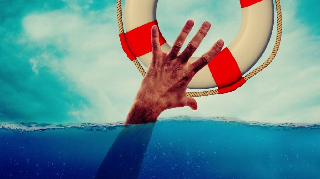 lifebuoy, hand, lake-4148444.jpg